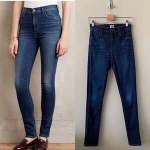 Citizens of Humanity-Carlie High Rise Skinny Dark Wash (Size:25)